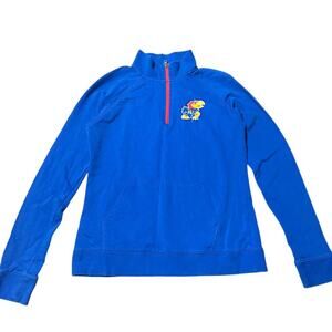 Women's Kansas University 3/4 Zip Long Sleeve Shirt Size Large